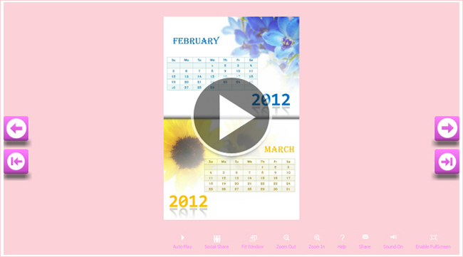 Calendar テンプレートのスクリーンショット（Alphaテンプレート)